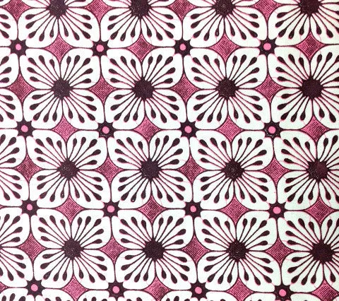 China Seas Fabric: Barbados Batik - Custom Brown / Pink on Vellum Suncloth (Indoor/Outdoor Quality)