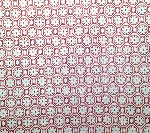 China Seas Fabric: Ceylon Batik - Custom Pink on White Suncloth