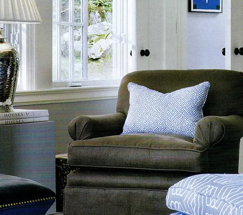 China Seas Fabric: Java Java - Custom Navy on Vellum Suncloth (Indoor/Outdoor)