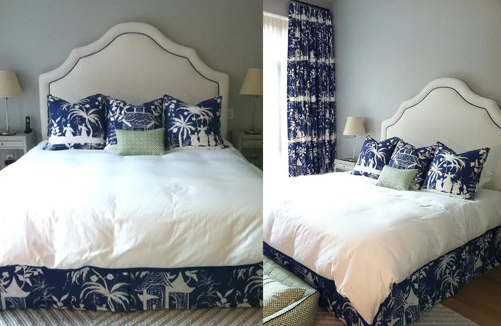 China Seas Fabric: Lyford Background - Custom Navy on White Suncloth (Indoor/Outdoor)
