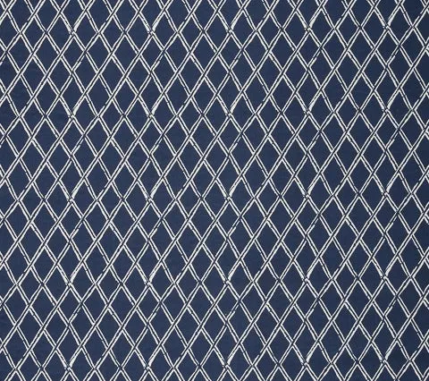 China Seas Fabric: Lyford Diamond Blotch - Custom Navy on White Suncloth (OUTDOOR)