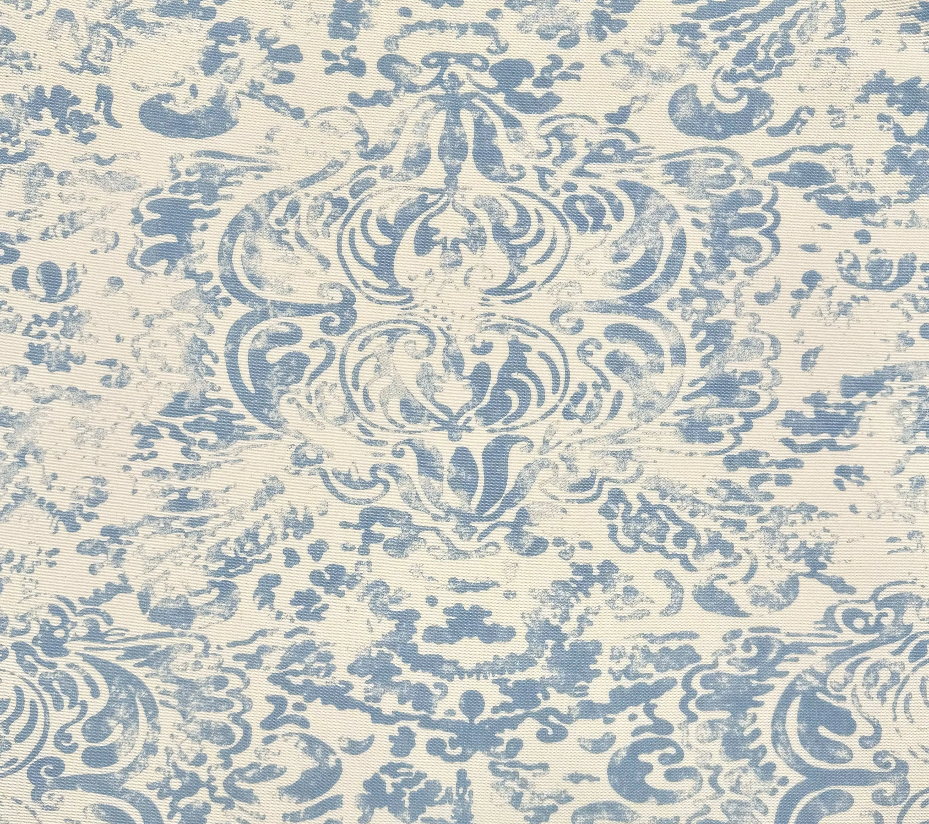 China Seas Fabric: San Marco - Zibby Blue on White Suncloth (OUTDOOR)