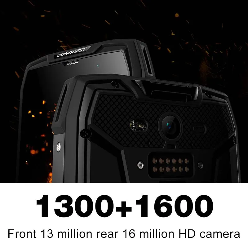 Conquest S11 Shockproof Smartphone IP68 Waterproof 6GB RAM 128GB ROM 7000mAh PTT NFC Phone Yellow