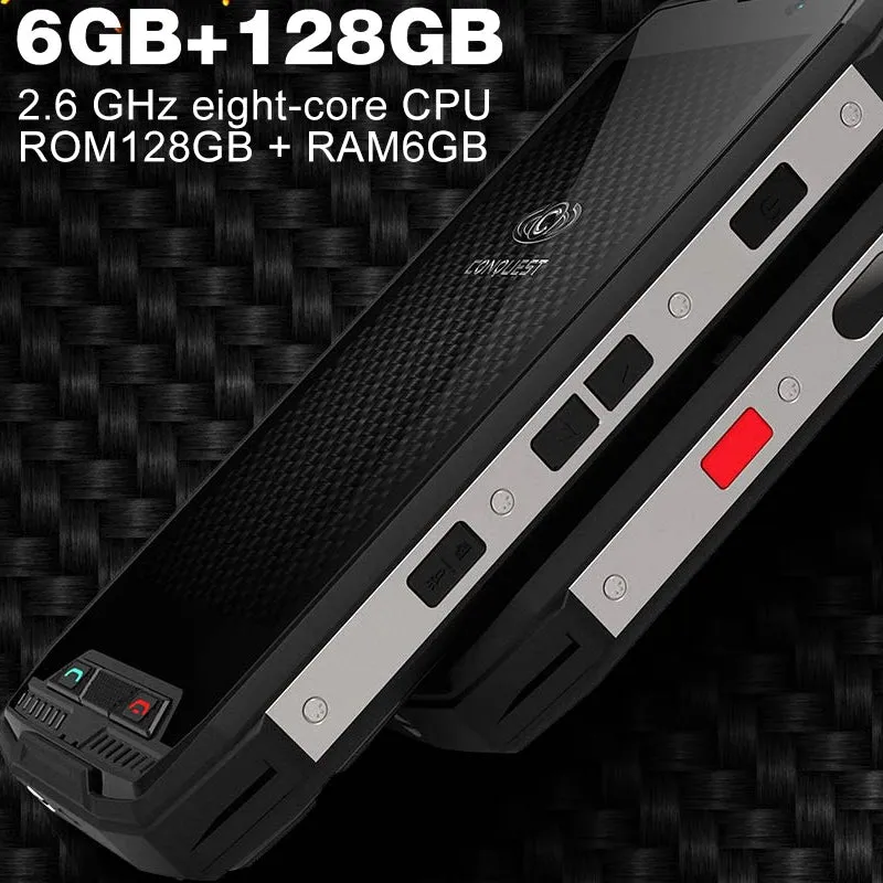 Conquest S11 Shockproof Smartphone IP68 Waterproof 6GB RAM 128GB ROM 7000mAh PTT NFC Phone Yellow