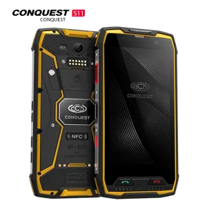 Conquest S11 Shockproof Smartphone IP68 Waterproof 6GB RAM 128GB ROM 7000mAh PTT NFC Phone Yellow