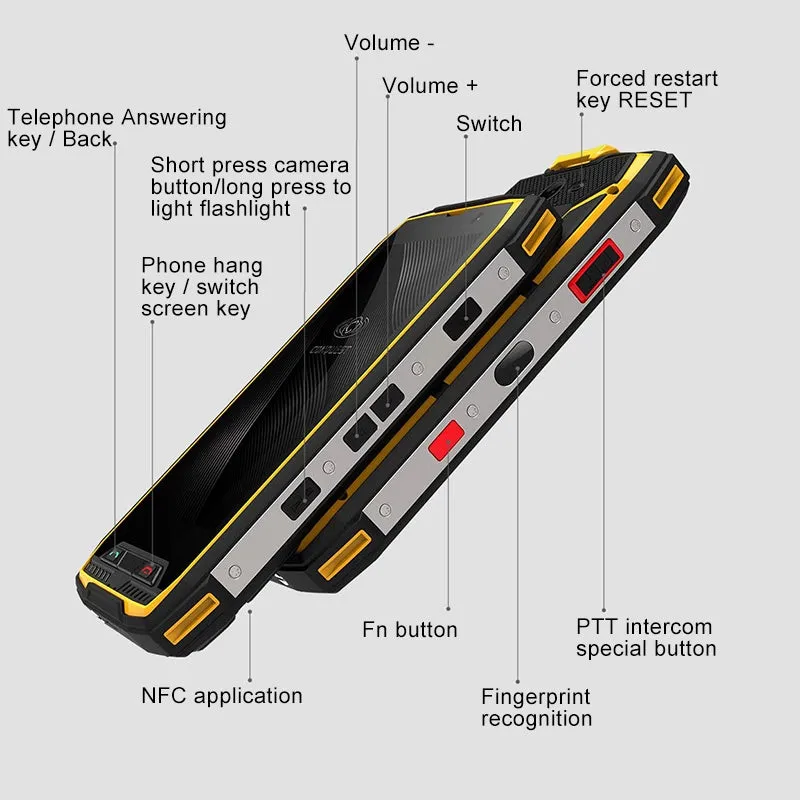 Conquest S11 Shockproof Smartphone IP68 Waterproof 6GB RAM 128GB ROM 7000mAh PTT NFC Phone Yellow