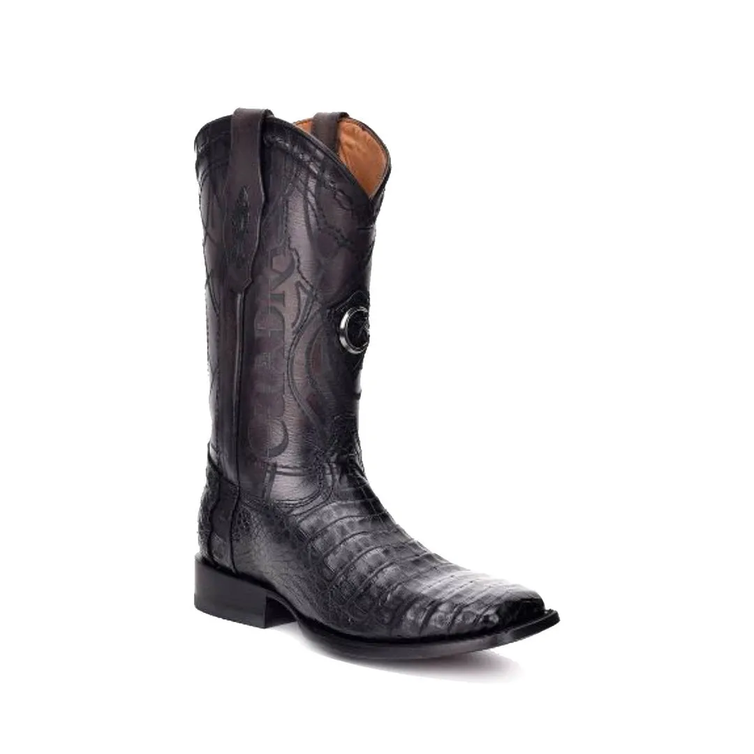 Cuadra Genuine Caiman Belly Square Toe Boot in Paris Black