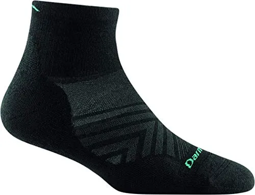 Darn Tough Womens 1048 Run 1/4 Crew Ultra-Lightweight with Cushion Merino Wool Socks