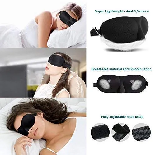 DaviSMART Cervical Neck Traction ✮ Effective Neck Pain Remedy at Home ✮ Inflatable & Adjustable Neck Stretcher Collar Device   Eye Mask Bonus (Dark Blue)