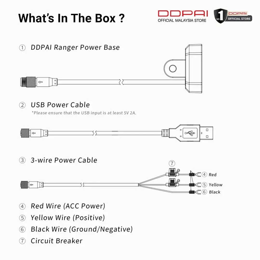 DDPAI Charging Base Power Adapter for Ranger