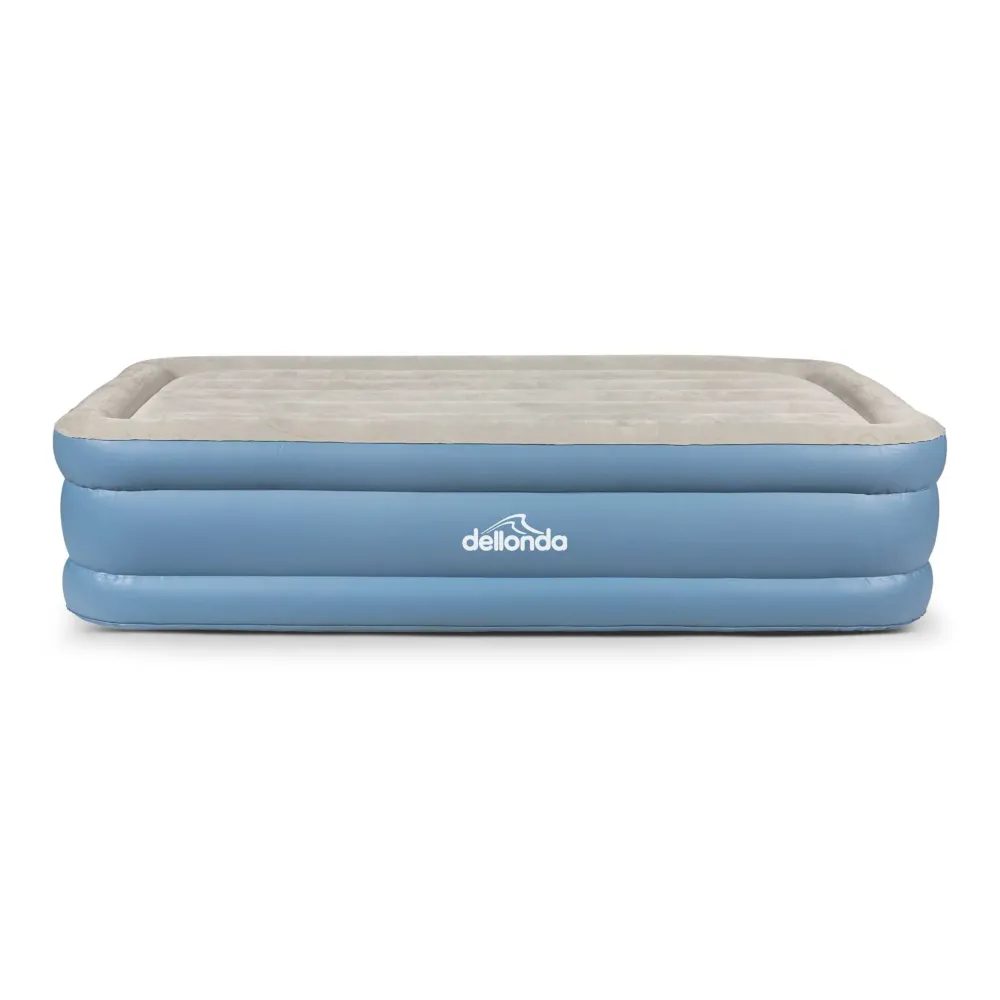 Dellonda Single High Raised Air Bed with Built-In Electric Pump - A
