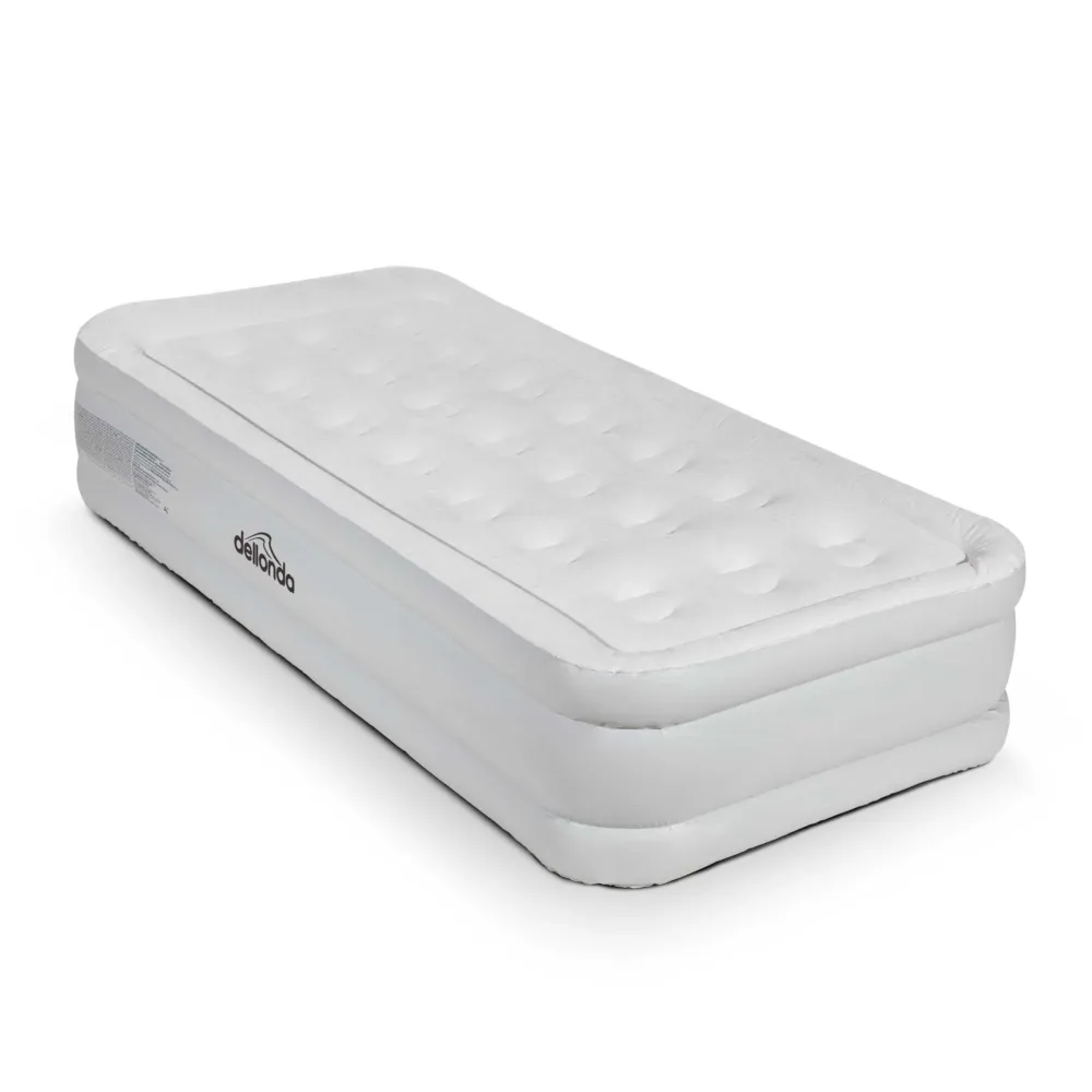 Dellonda Single High Raised Air Bed with Electric Pump - A