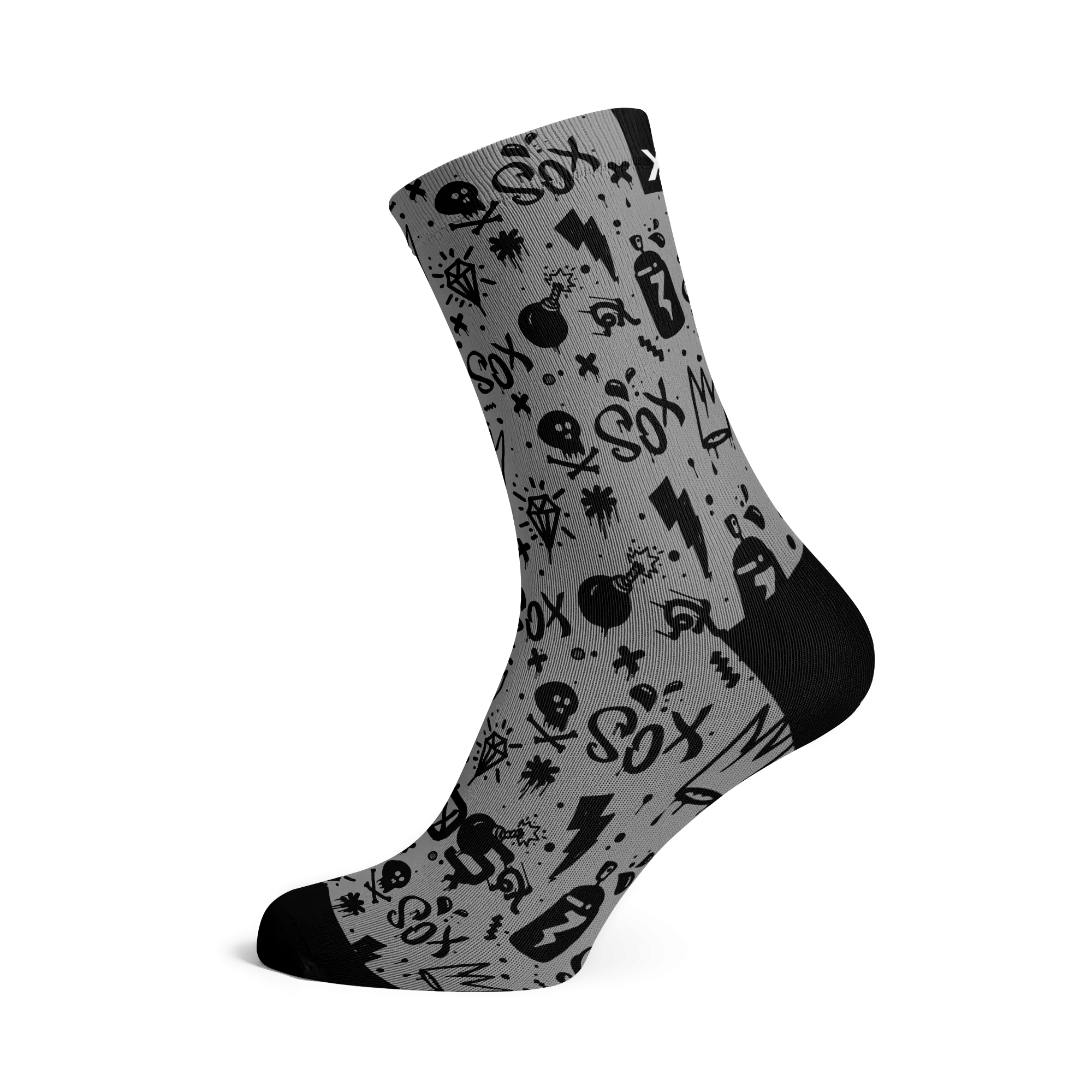 Doodle Grey Socks