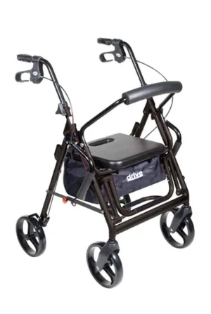 Duet Dual Function Transport Wheelchair Rollator Rolling Walker, Black - 1 Each