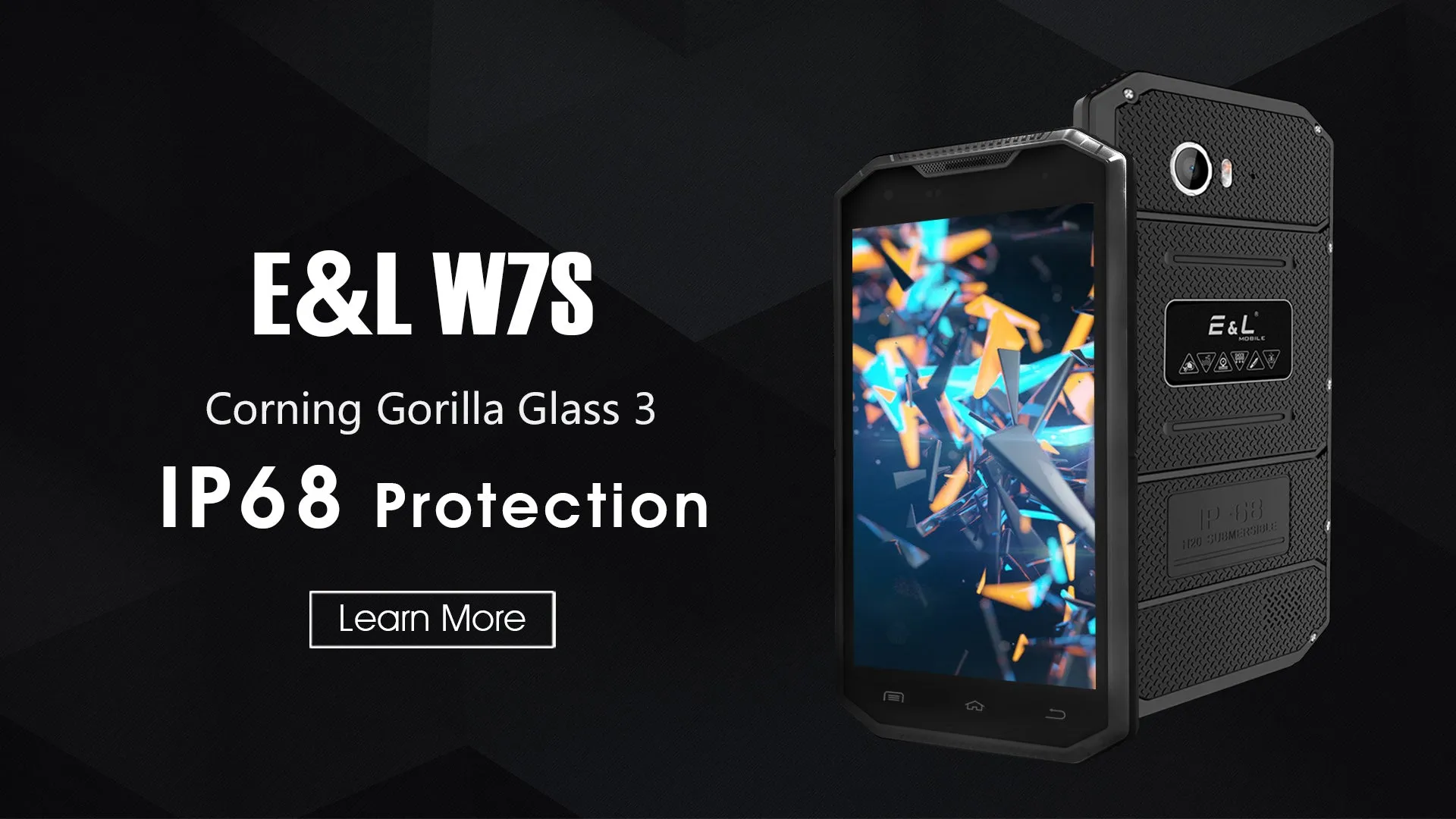EL W7S IP68 Waterproof Mobile Phone - 2GB RAM 16GB ROM, 5.0 Inch HD, Android 7.0 MT6737 Quad Core, 8.0MP 5.0MP - Yellow