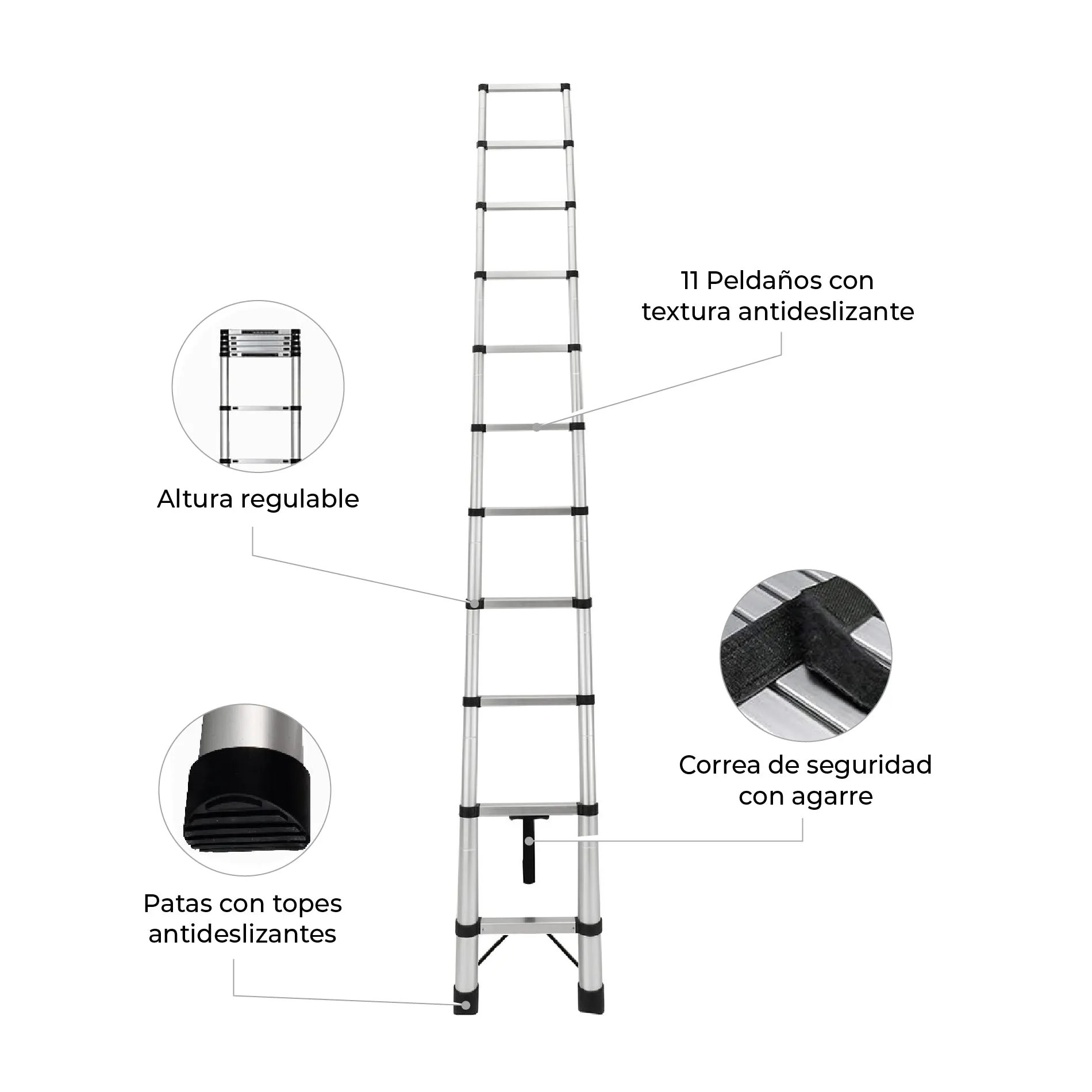 Escalera Telescópica 4,3 Mts Motorhome