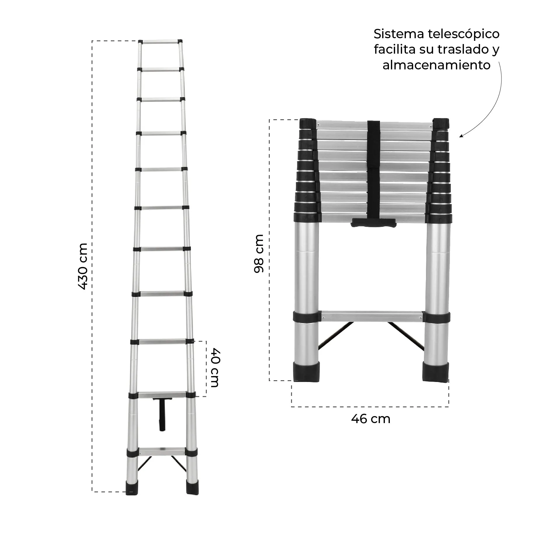Escalera Telescópica 4,3 Mts Motorhome