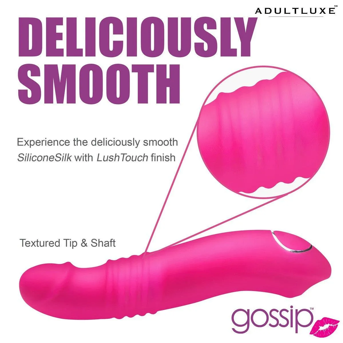 Gossip Blaster 7x Thrusting Silicone Vibrator