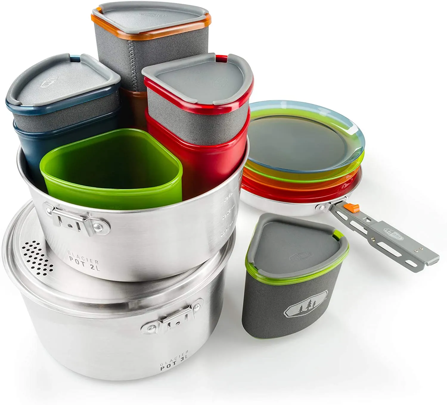 GSI Outdoors Glacier Stainless Camper Four Person Multi-Use Cookset