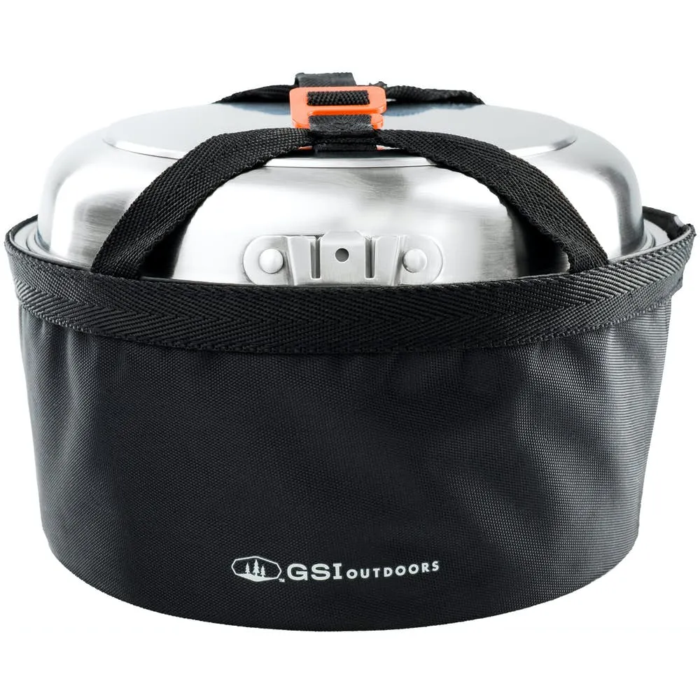 GSI Outdoors Glacier Stainless Camper Four Person Multi-Use Cookset