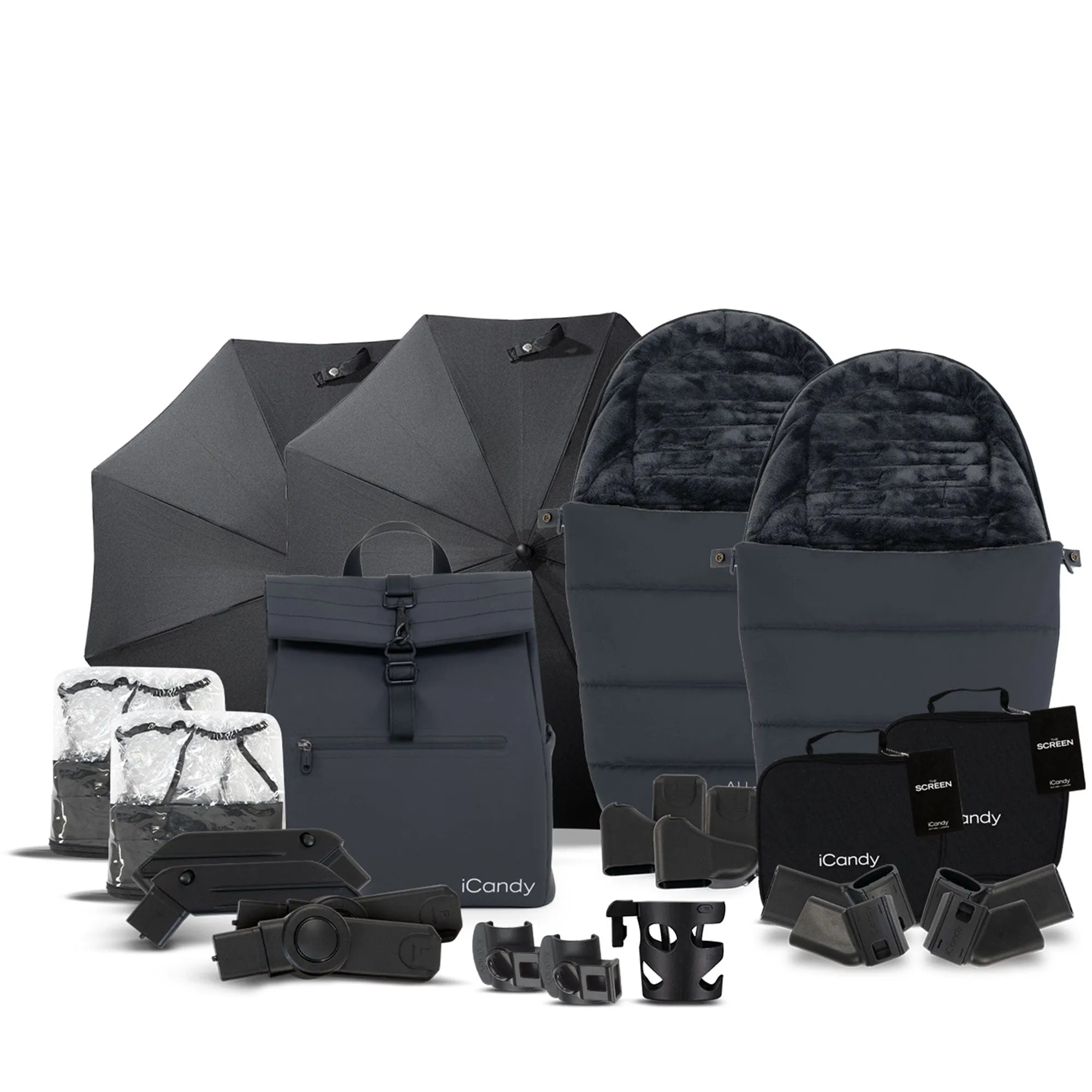 iCandy Peach 7 All Terrain Complete Double Cocoon Bundle in Storm