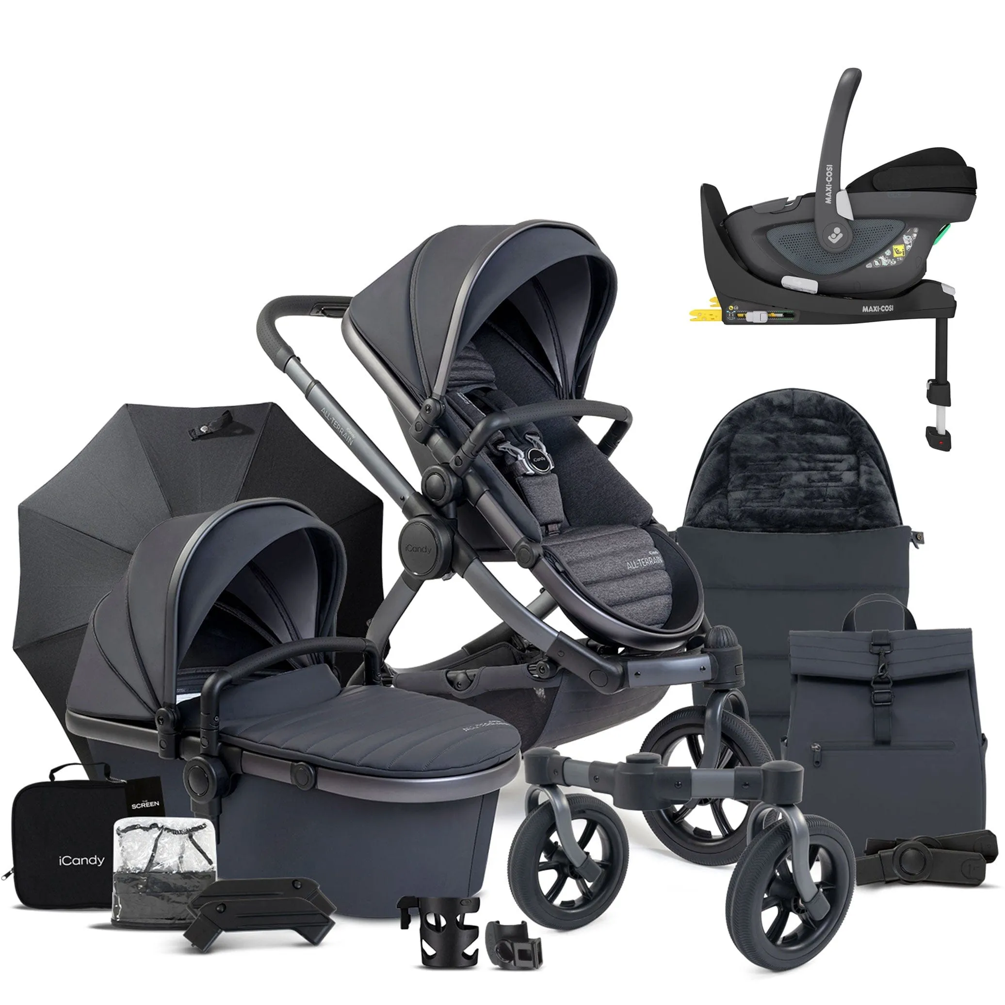 iCandy Peach 7 All Terrain Complete Maxi-Cosi Bundle in Storm