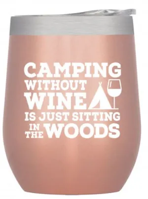 Insulated Wine Tumbler - Camping - Rose Gold