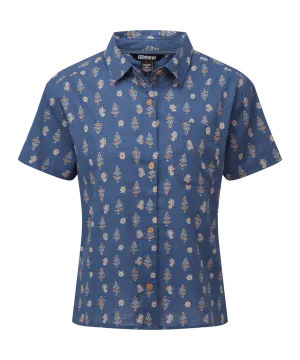 Jaya Camp Shirt - Seaport Blue Indi Blossom