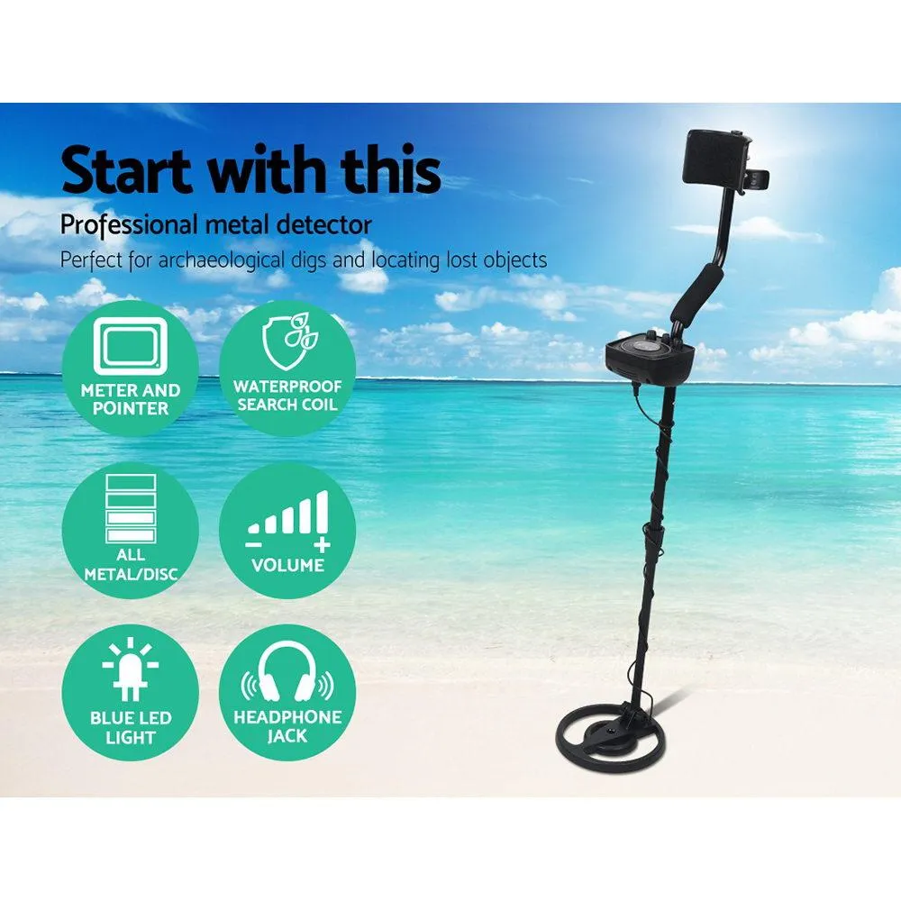 Led Metal Detector with Headphones Black