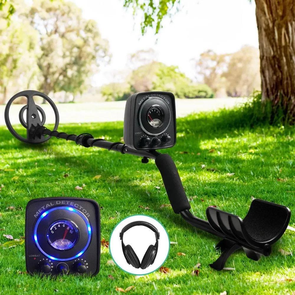 Led Metal Detector with Headphones Black