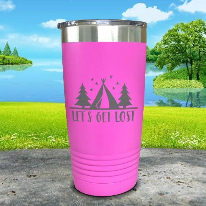 Let's Get Lost Tent Engraved Tumbler