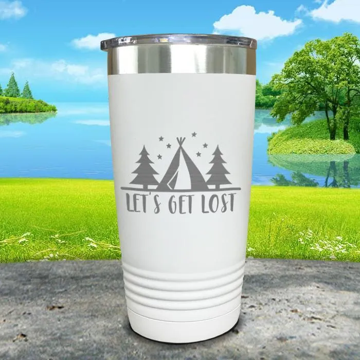 Let's Get Lost Tent Engraved Tumbler