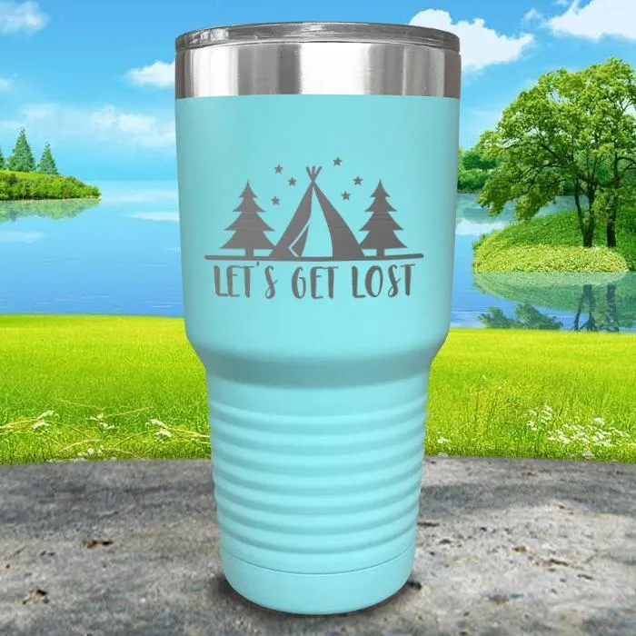 Let's Get Lost Tent Engraved Tumbler
