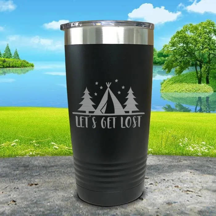 Let's Get Lost Tent Engraved Tumbler