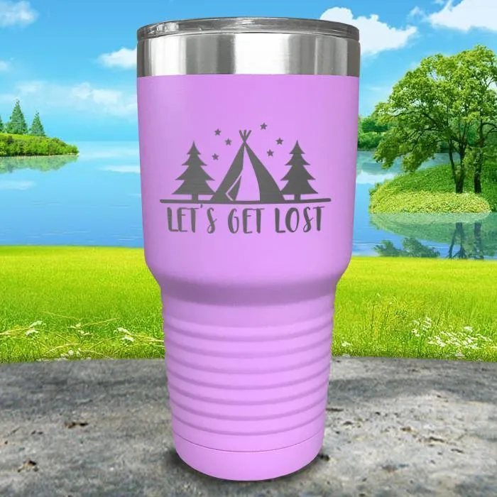 Let's Get Lost Tent Engraved Tumbler