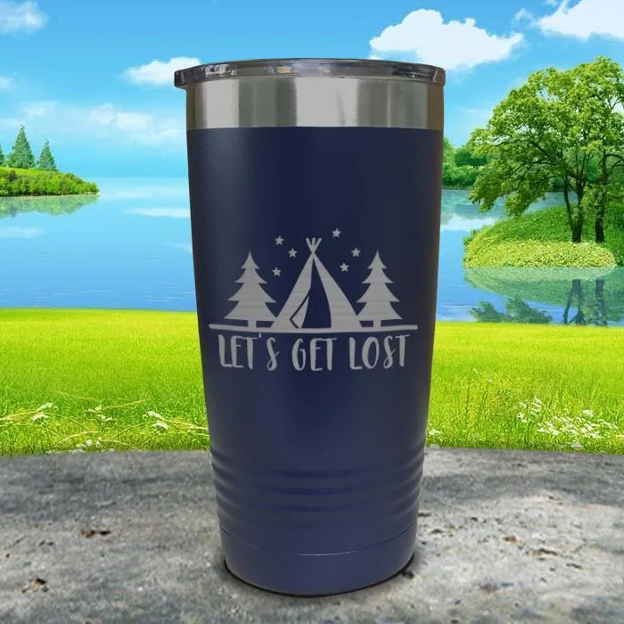 Let's Get Lost Tent Engraved Tumbler