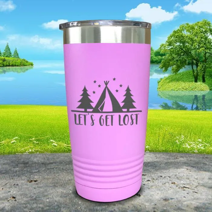 Let's Get Lost Tent Engraved Tumbler