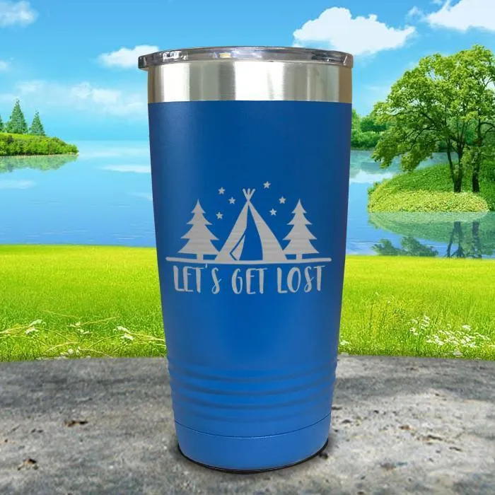 Let's Get Lost Tent Engraved Tumbler
