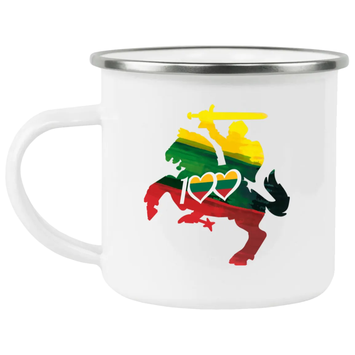 Lithuanian Knight 100 - 12 oz. Enamel Camping Mug