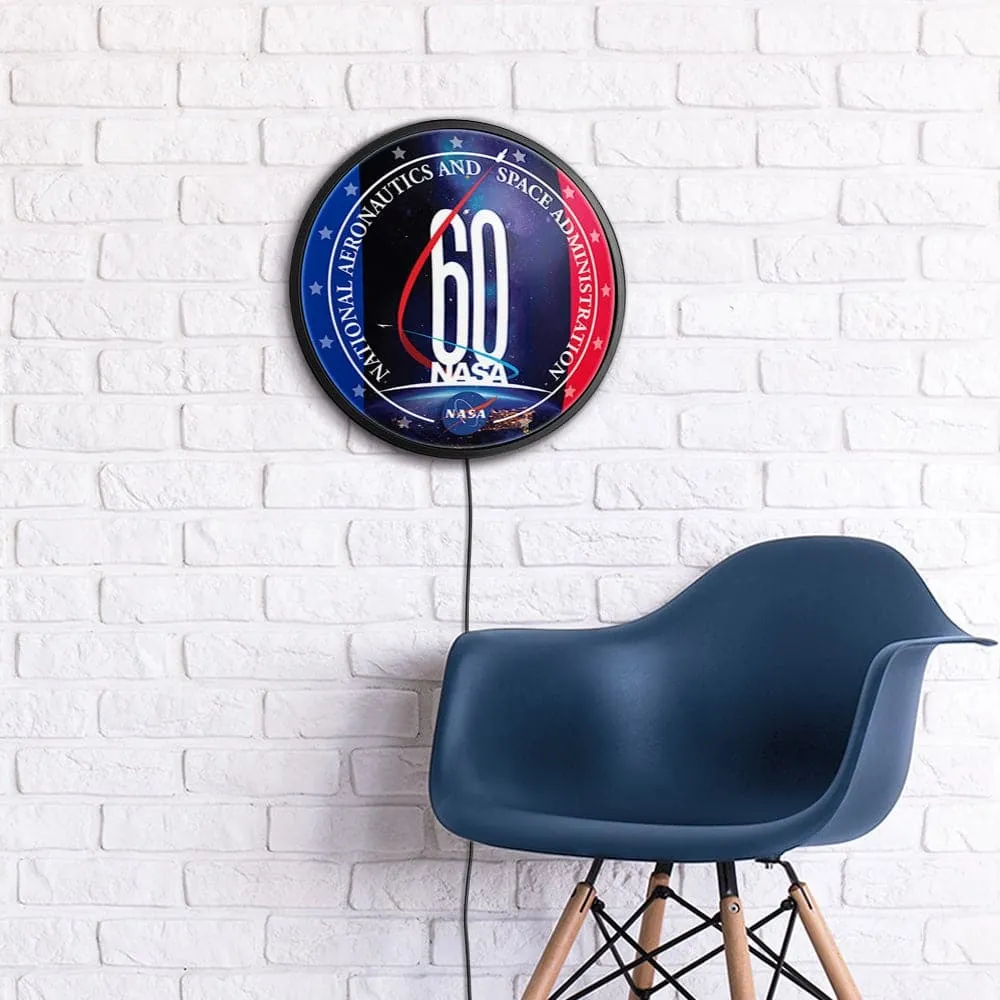 NASA: 60th Anniversary - Round Slimline Lighted Wall Sign