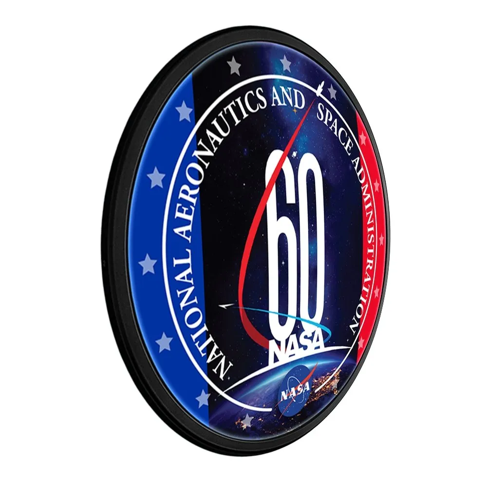 NASA: 60th Anniversary - Round Slimline Lighted Wall Sign