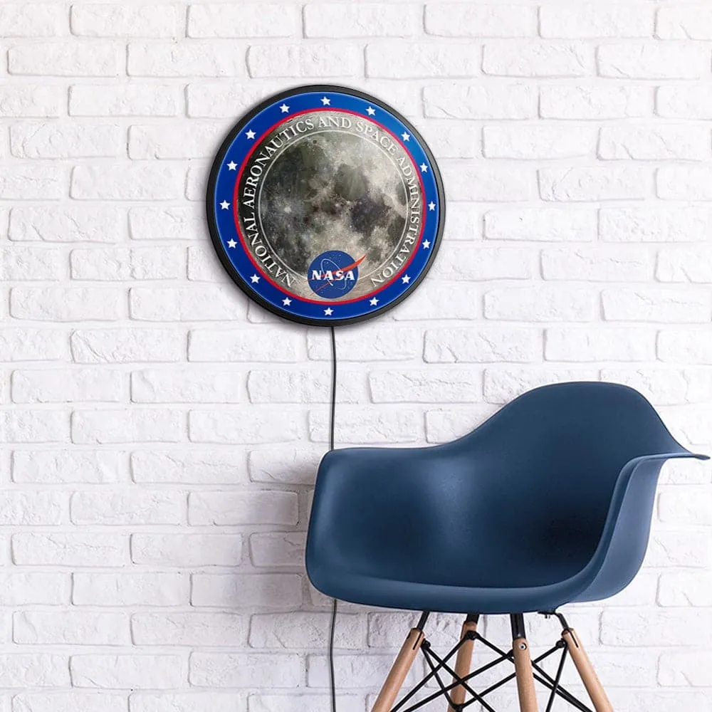 NASA: Lunar Surface - Round Slimline Lighted Wall Sign