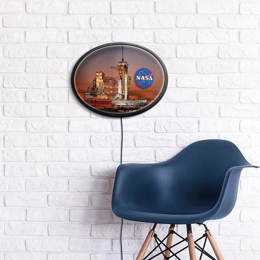 NASA: Shuttle on Launch Pad - Oval Slimline Lighted Wall Sign
