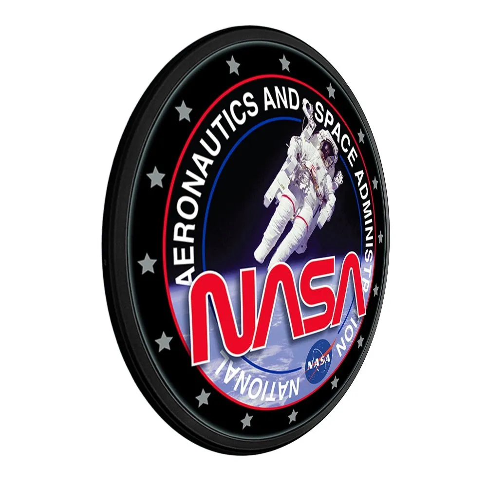 NASA: Space Walk - Round Slimline Lighted Wall Sign