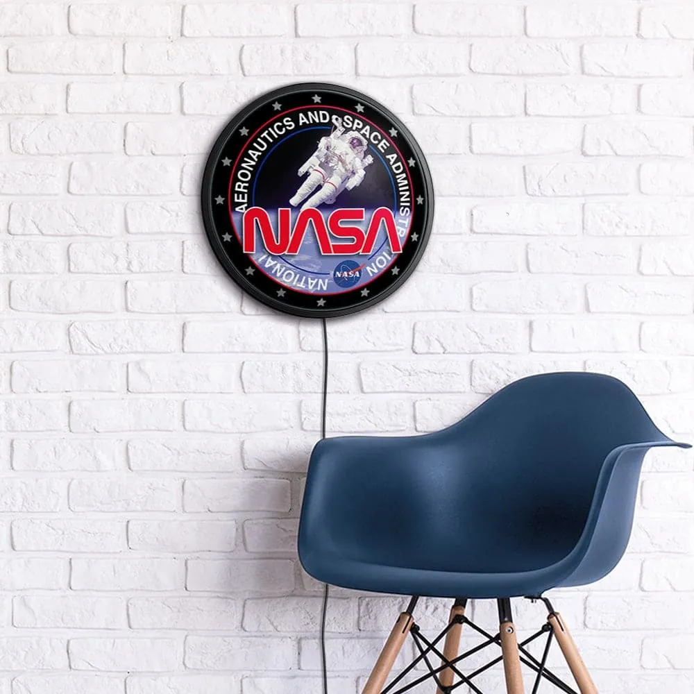 NASA: Space Walk - Round Slimline Lighted Wall Sign