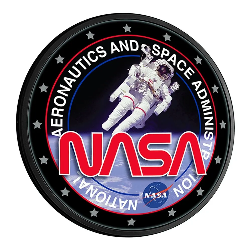 NASA: Space Walk - Round Slimline Lighted Wall Sign
