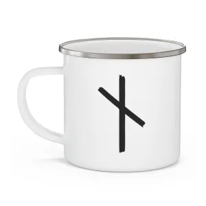 Nauthiz (Need) Viking Rune Enamel Camping Mug