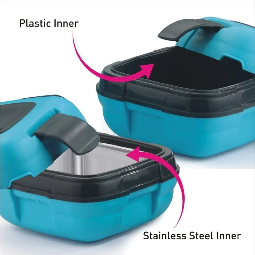 New Lunch Box Bag Set for Adults and Kids ~ Pinnacle Insulated Leakproof Thermal Lunch Kit with New Heat Release Valve & Matching Cutlery - Blue