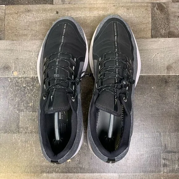 Nike Air Zoom Mens 13 Shield Trainers Running Shoes Black Gray Swoosh A01572-001