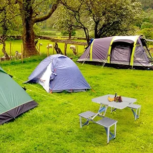 One Piece Folding Camping Table and Chair Alloy